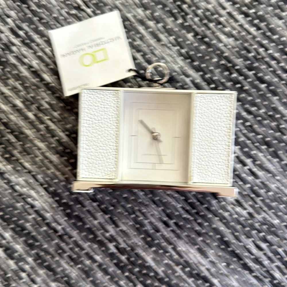 Elegant White and Silver Wall Clock NWT